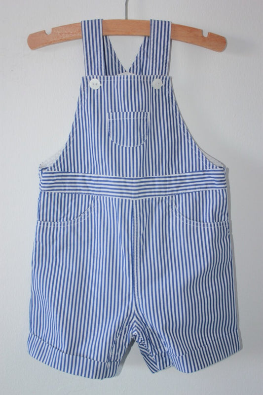 tweedehands-blauw-wit-gestreepte-zomerse-korte-salopette-maat-74-baby-jongen-cyrillus