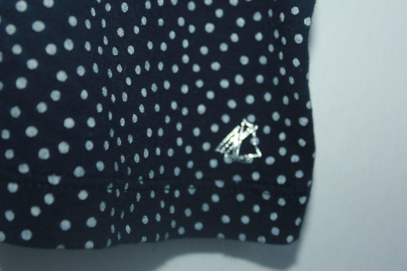 donkerblauw-wit-shirt-stippen-korte-mouwen-peter-pan-kraagje-maat-152-petit-bateau