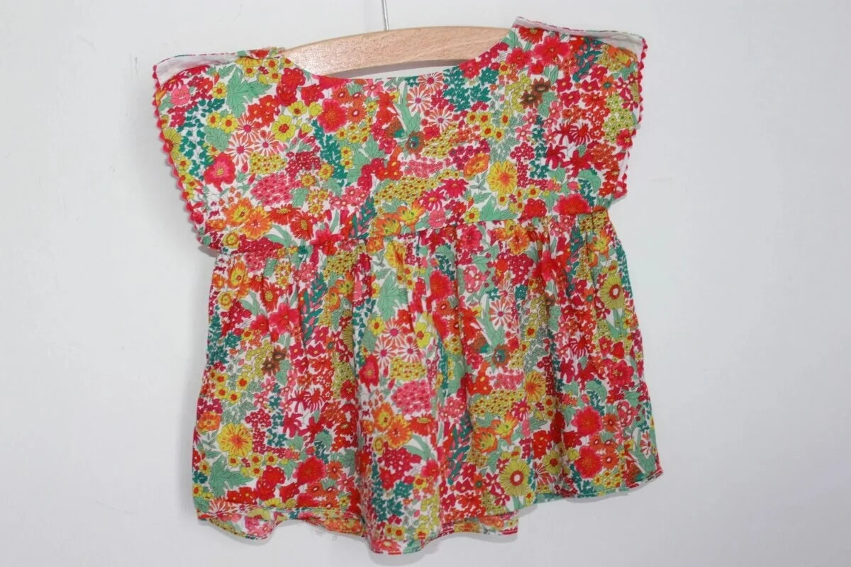 liberty blouse in multicolour van jacadi met korte mouwen maat 68 voor een baby meisje
