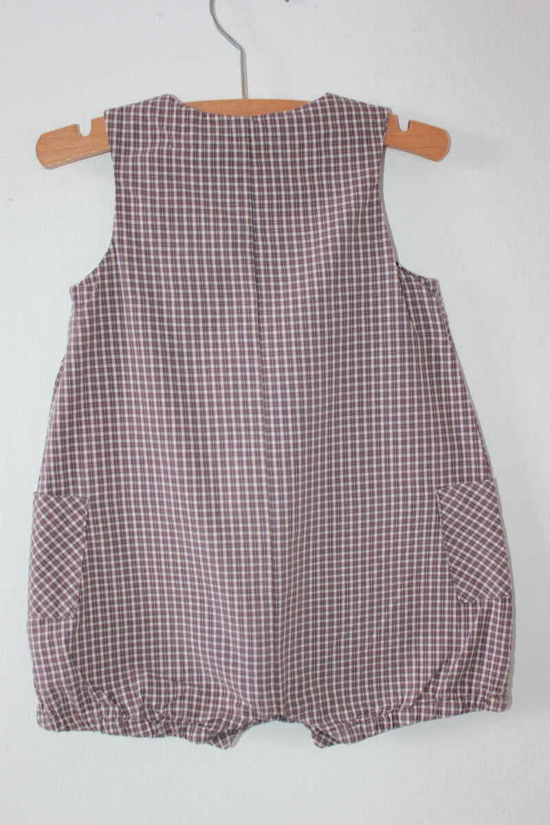 tweedehands mouwloze katoenen geruite playsuit in multicolour van jacadi in maat 68 voor een baby jongen