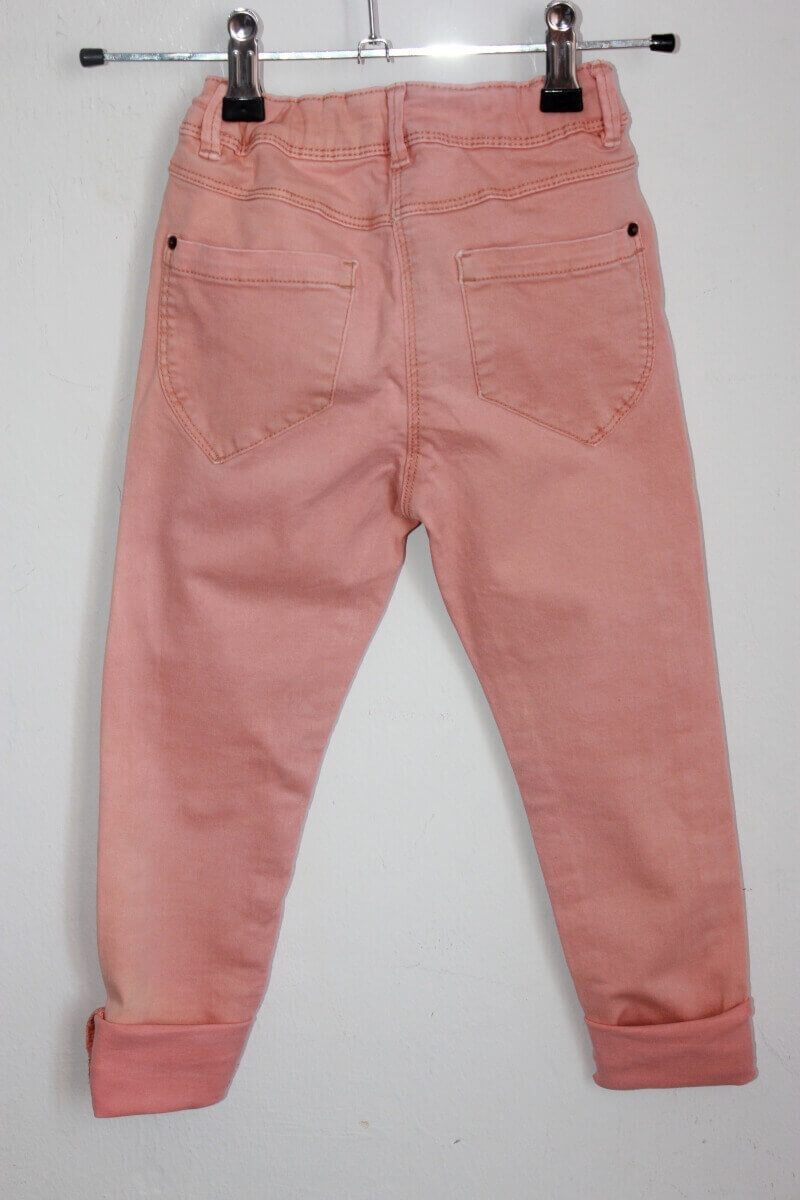 tweedehands-zalmroze-broek-maat-116-kiabi